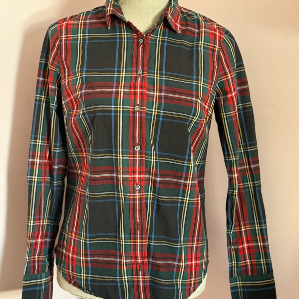 J.Crew Perfect Shirt Plaid Long Sleeve Button-Up